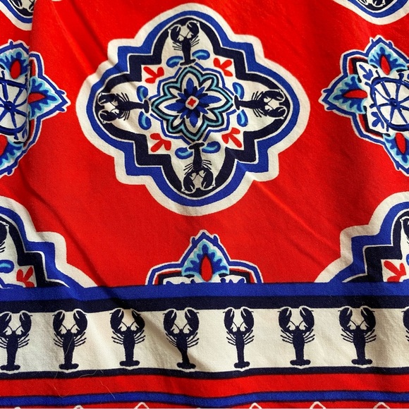Crown & Ivy Bold Red and Blue Coastal Boating Blouse Lobster size M sleeveless - Picture 3 of 8